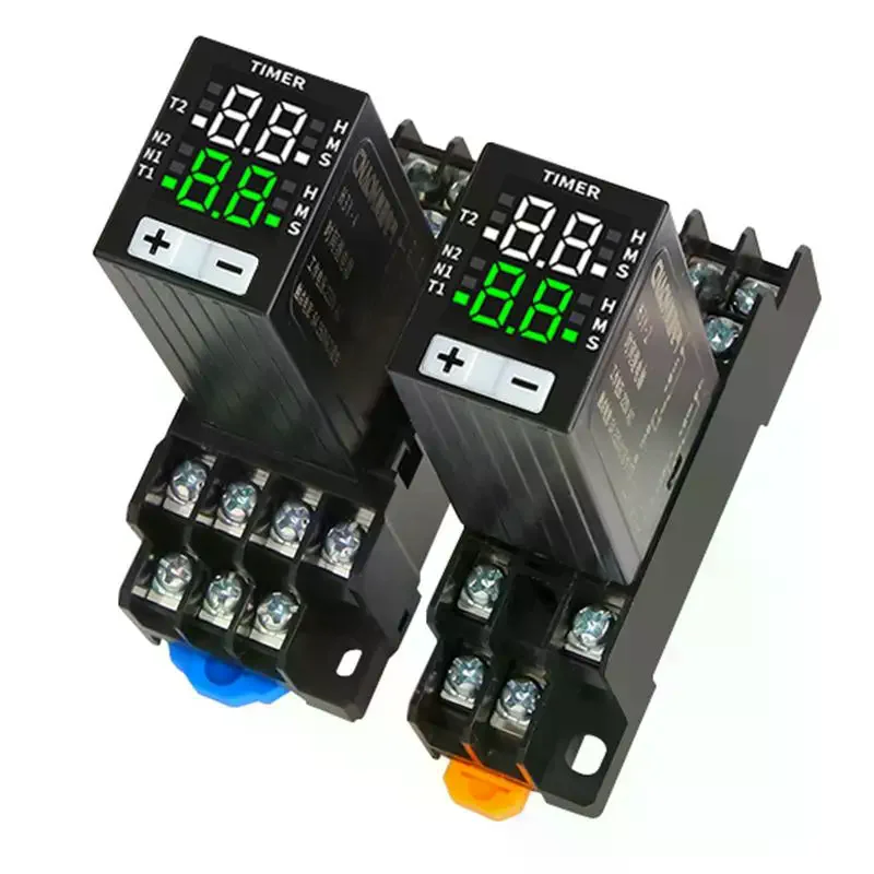 H3Y-4 DC12V DC24V AC220 Time Relay Cycle Time Control Delayer Digital Display With Base Power Supply