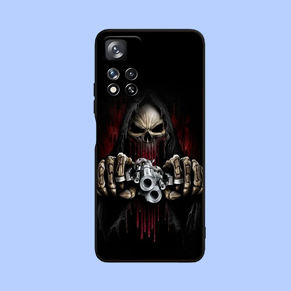 Grim Reaper Skull Skeleton  Phone Case For Samsung Galaxy A13,A21s,A22,A31,A32,A52,A53,A71,A80,A91 Soft Black Cover