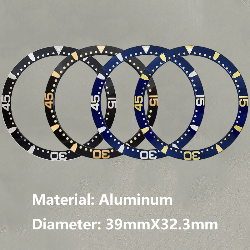 

Mod 39x32.3mm Aluminum Bezel Insert Slopped Bezel Ring Fit for NH35 NH36 7S26 Men Diving Watch Case Watch Bezel Ring Parts