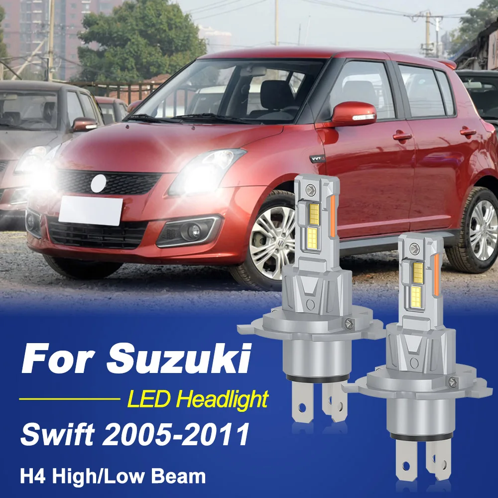 

2PCS H4 Canbus Car LED High/Low Beam Headlight 6000K White Super Bright For Suzuki Swift 2005-2008 2009 2010 2011 Headlamp Bulb