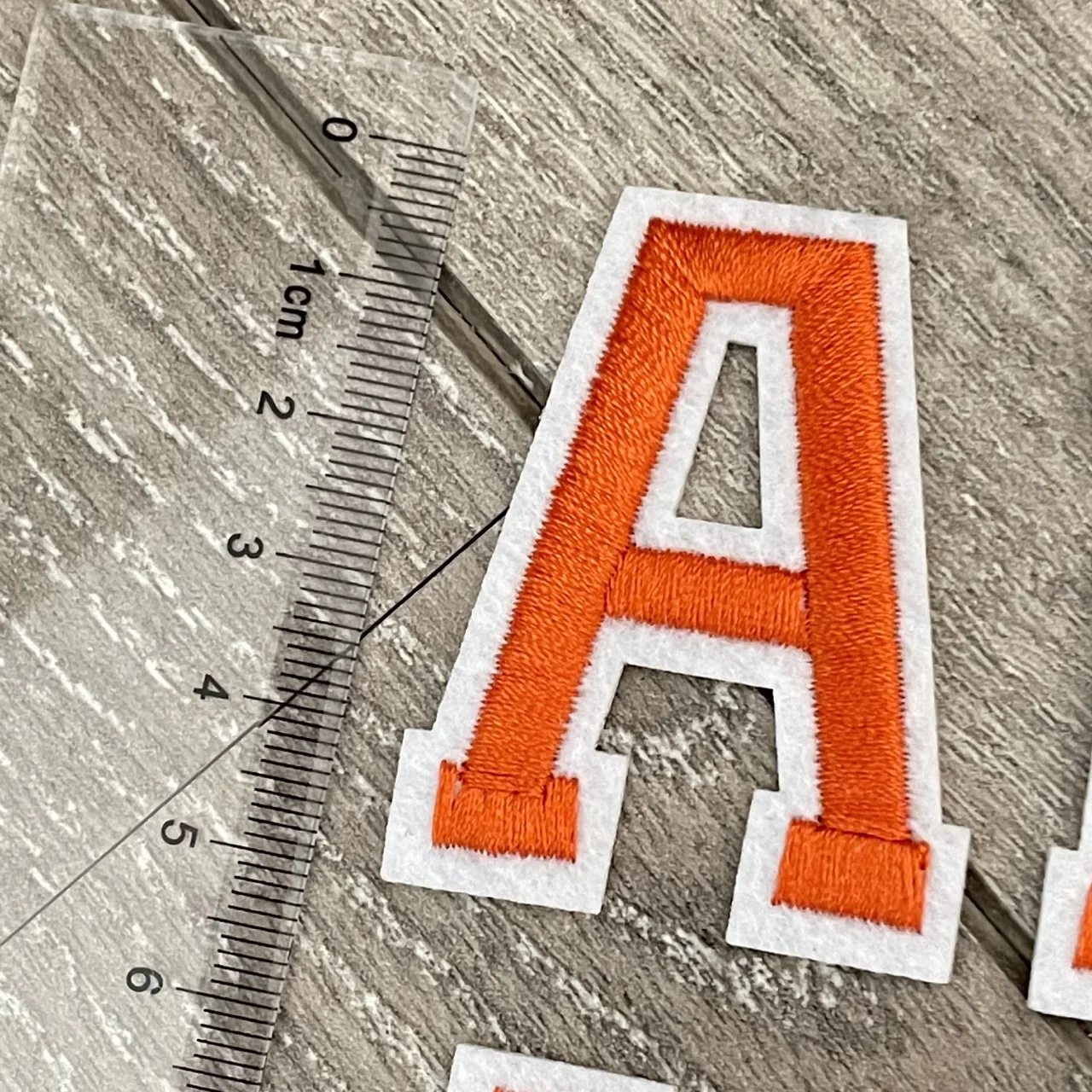 5CM Orange Letter Patches Embroidered Patch Iron on For Clothing DIY Accessories Alphabet ABCD EFG HIJK LMN OPQ RST UVW XYZ