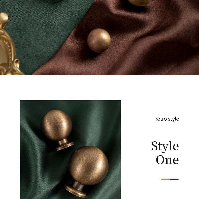 Round antique brushed brass cabinet knob — supplier illustration 15