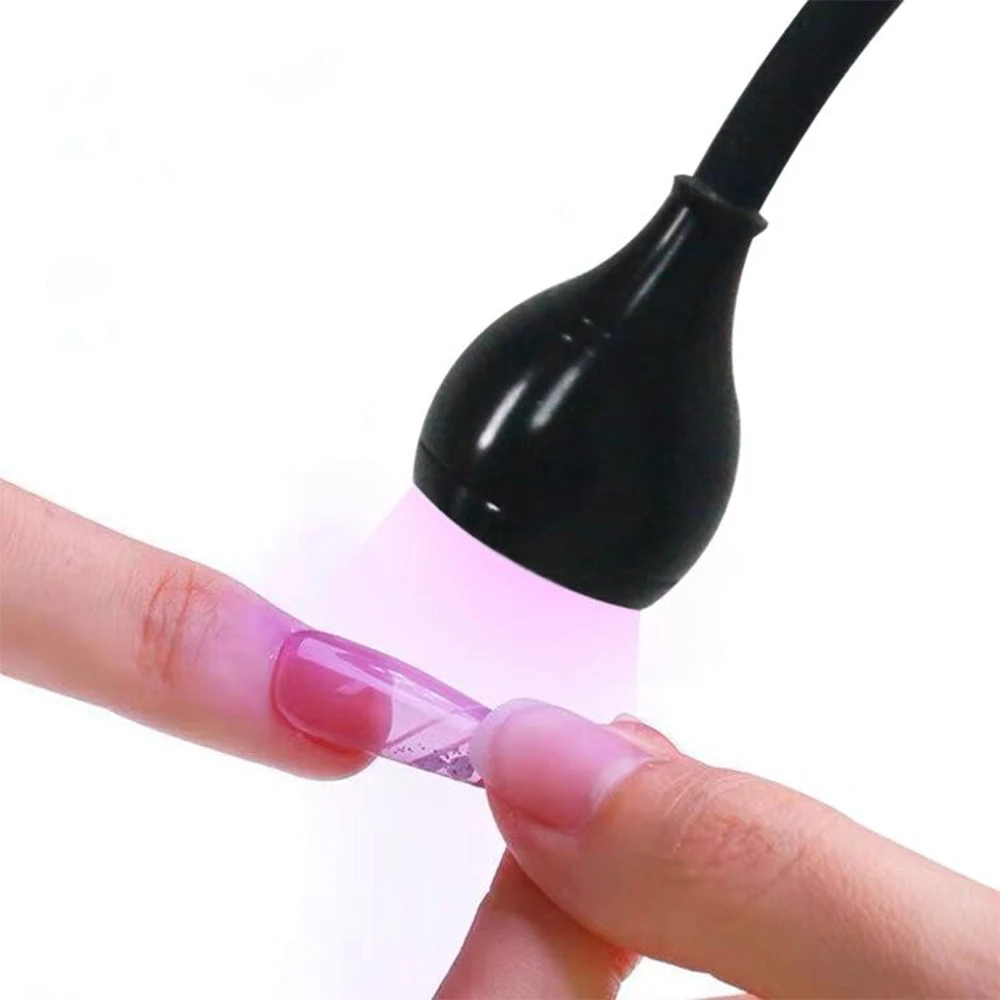 3W Mini UV Nail Lamp Flexible Clip-On Metal Tube Nail Dryer 1.8m USB Gel Curing Machine Portability Manicure Tools UV Light#LD-2