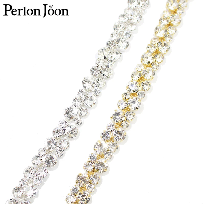 Sparkling Full Diamond Crystal Chain Rhinestone Trim Strap DIY Bridal Wedding Belt Shoe Decorative Accessories ML151