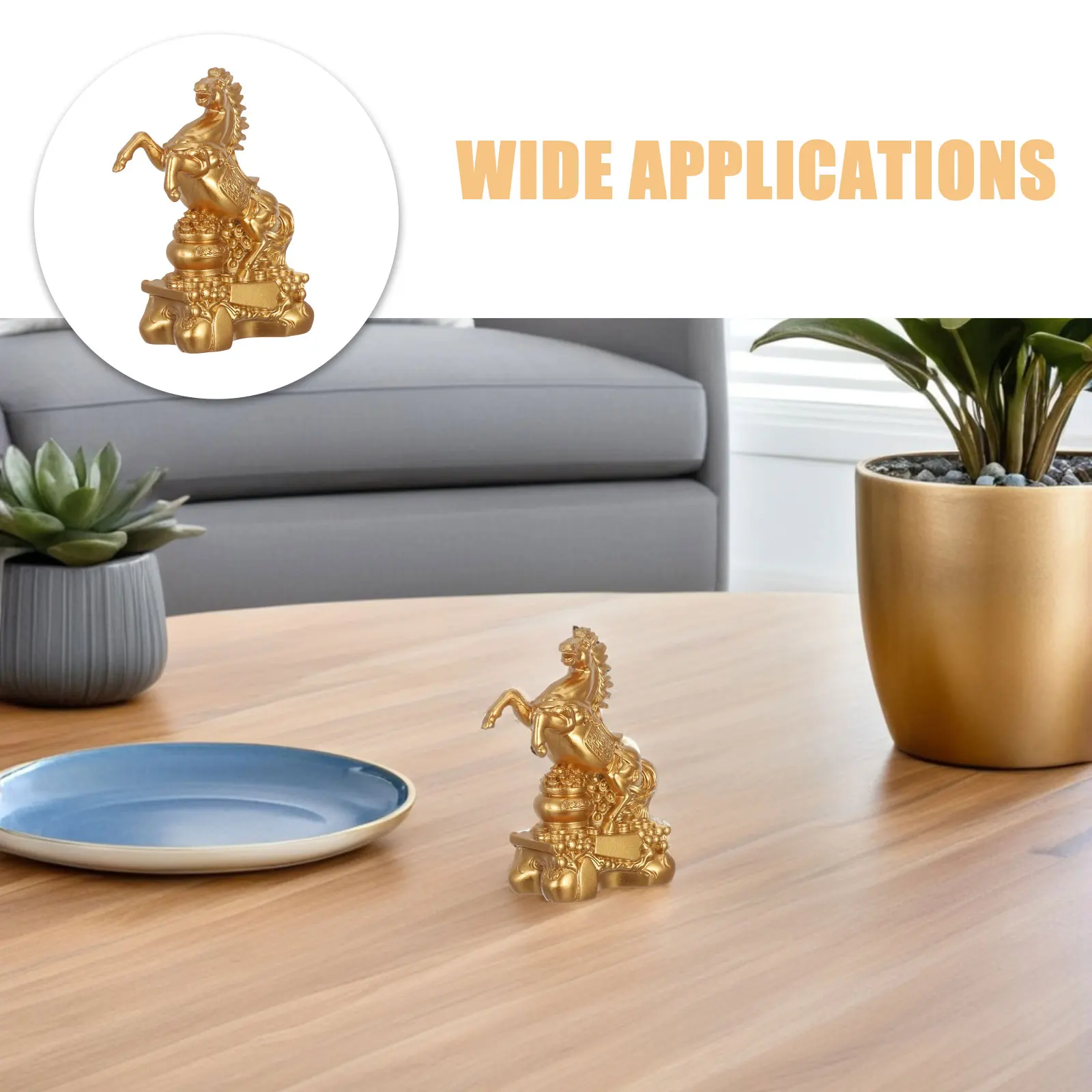 

Chinese Zodiac Horse Standing Sculpture Handmade PVC Fortune Wealth Lucky Tabletop Ornament for Living Room Office Decor
