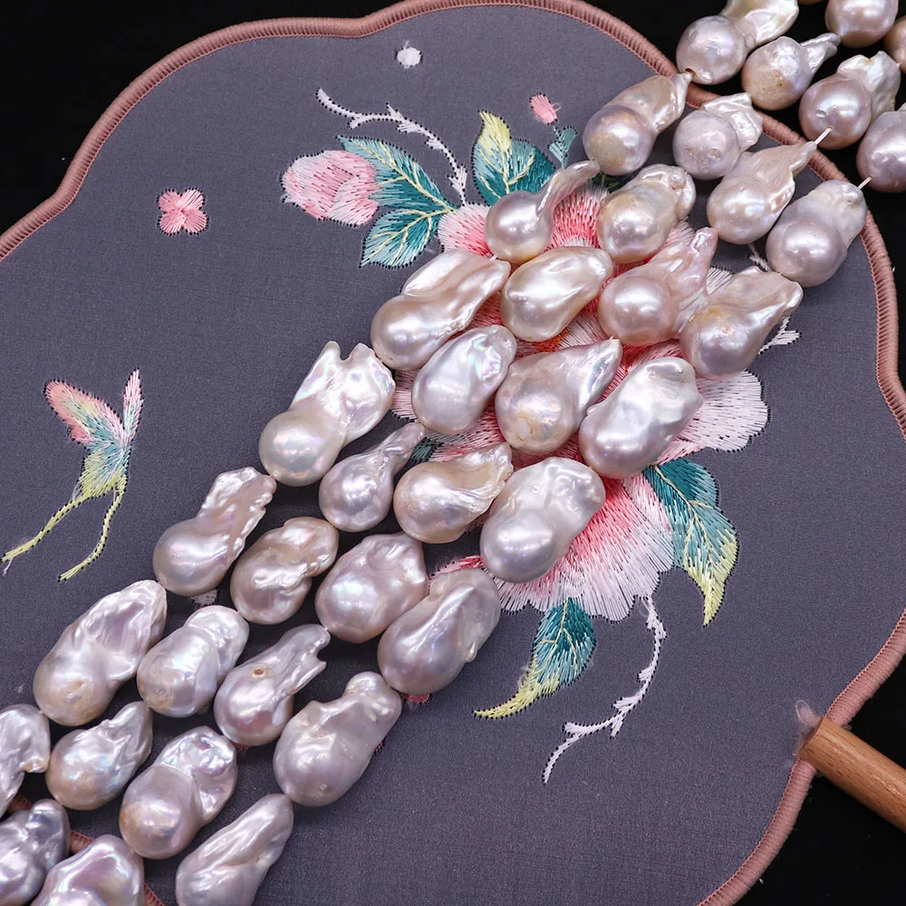 

White Natural Freshwater Pearls Irregular Shaped Bead Baroque Style Handmade Women's Necklace Bracelet Jewelry Accessory 1strand