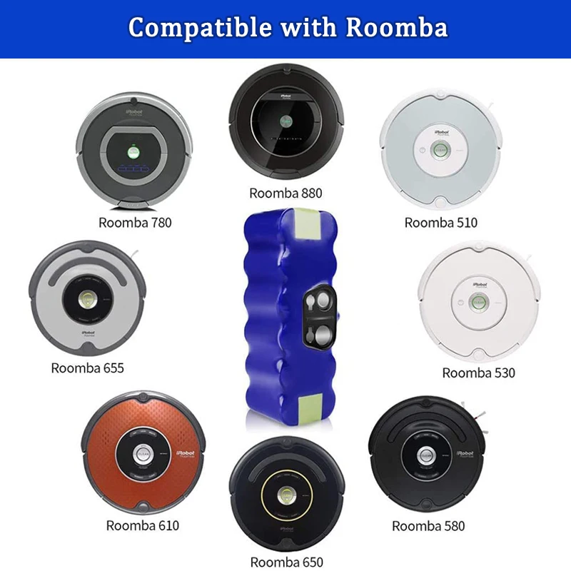 For iRobot Roomba 500 Vacuum Cleaner Battery 5000mAh Li-ion 600 700 800 Series 510 530 550 560 580 620 630 650 760 14.4V Battery