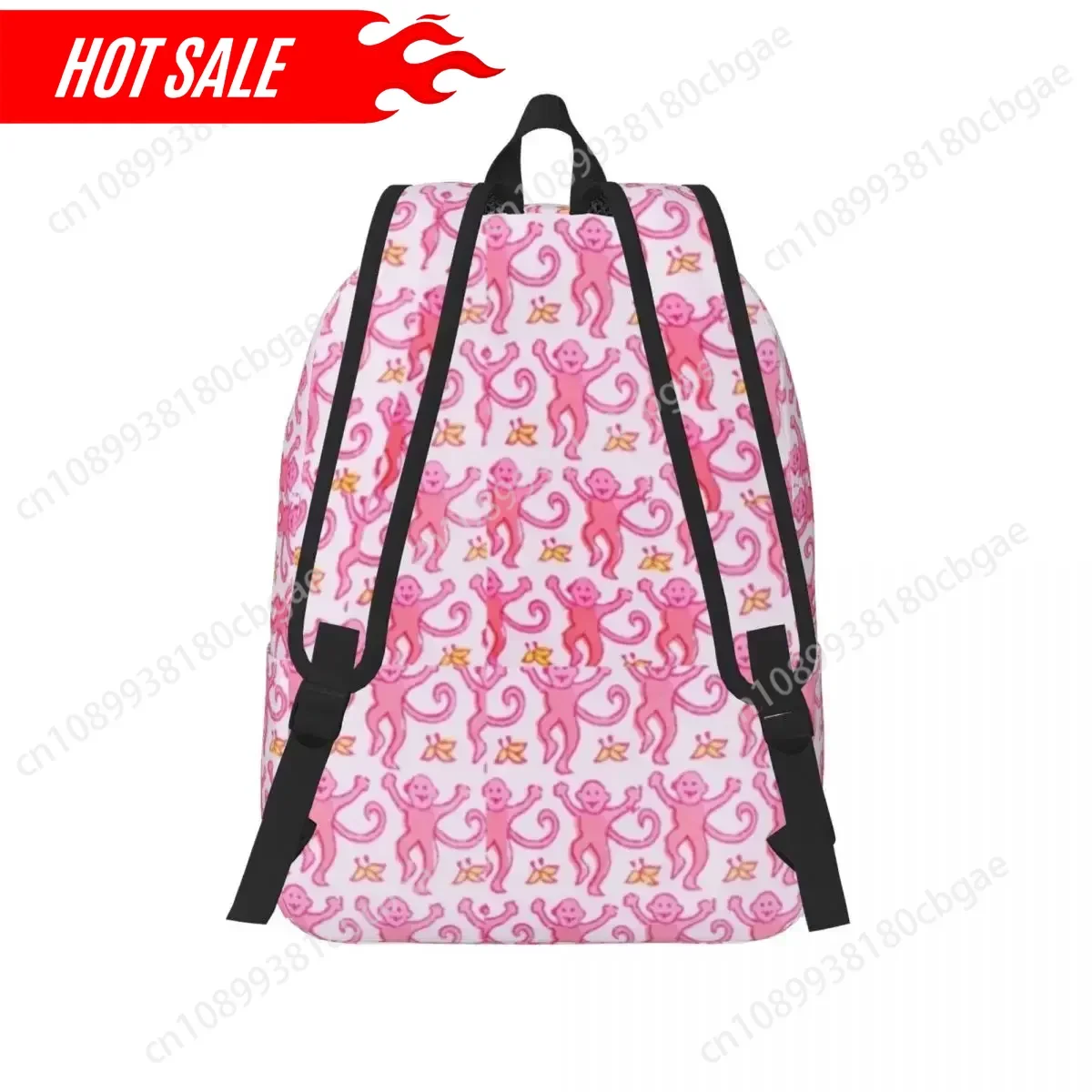 Hot Pink Preppy Monkeys Backpack Animal Outdoor Style Backpacks Student Designer Print School Bags Cool Rucksack Christmas Gift
