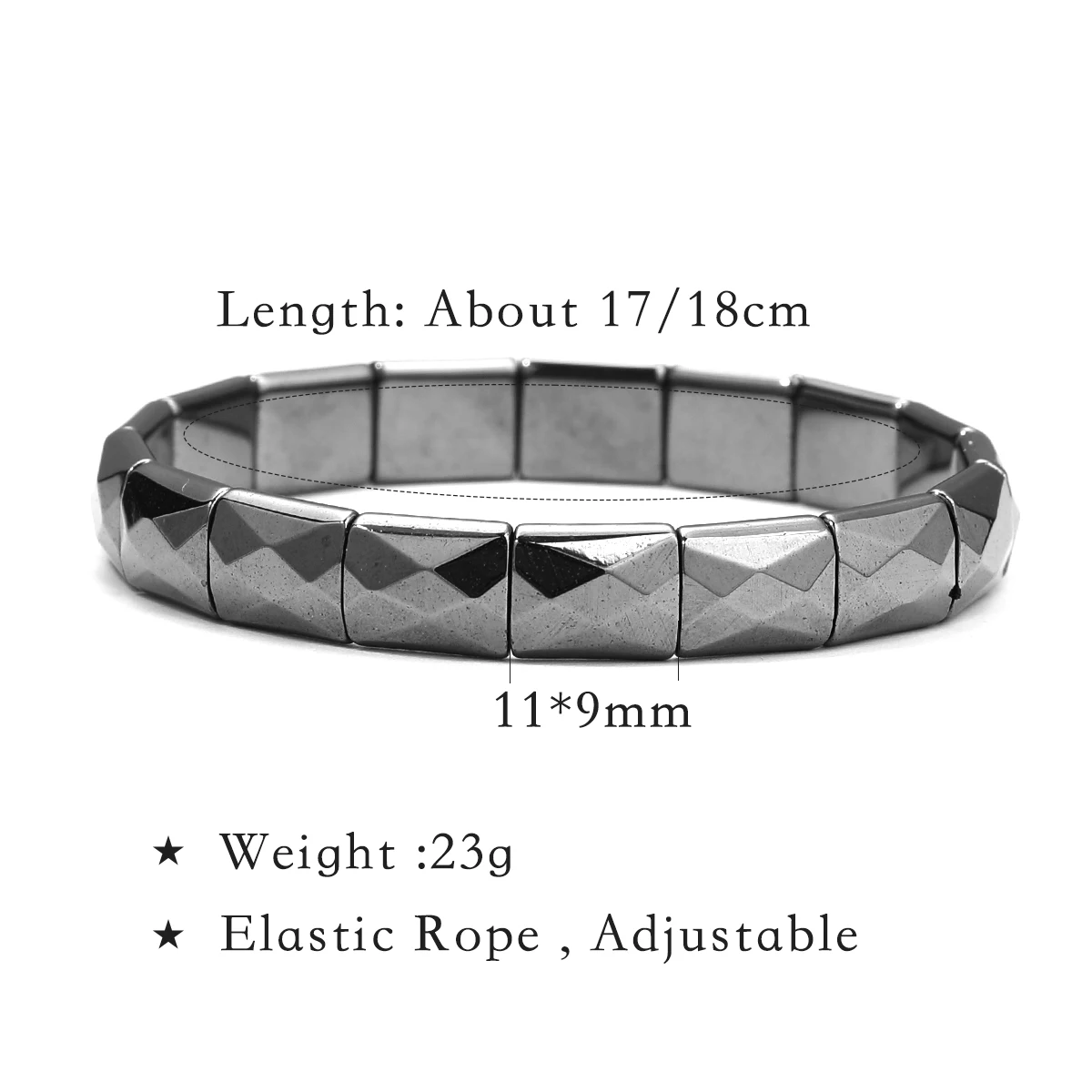 Classic Men's Bracelet Healing Energy Stone Fitness Glamour Hematite Bracelet Bungee Rope Man Glamour Bracelet Friend Gift