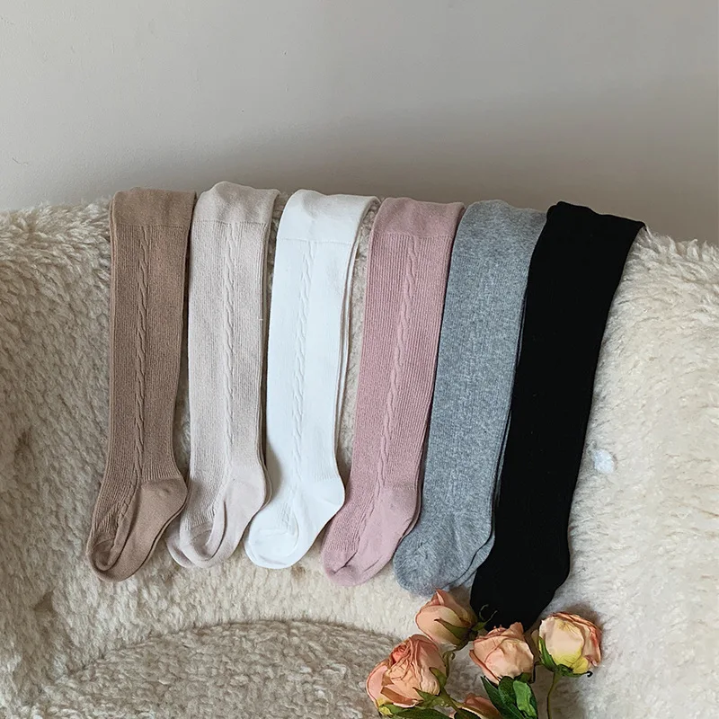 

Children's Pantyhose Spring and Autumn New Girls' Korean Style Solid Color Stockings Baby Girls' Cotton Socks