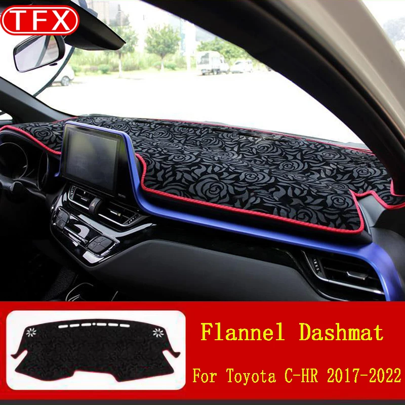 

Flannel Car Dash Cover Pad For Toyota Chr C-Hr 2017 2018 2020 C Hr Anti-Slip Mat Dashboard Sunshade Dashmat Protect Carpet Rug