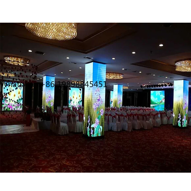 

High Definition Square Pole LED Display Four-Sided LED Screen Panel for Pillar Column Application