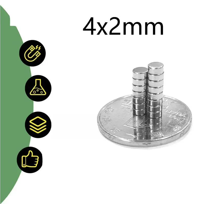4x2mm مغناطيس دائري صغير 4x2mm للثلاجات المنزلية والمكاتب DIY 4x2mm