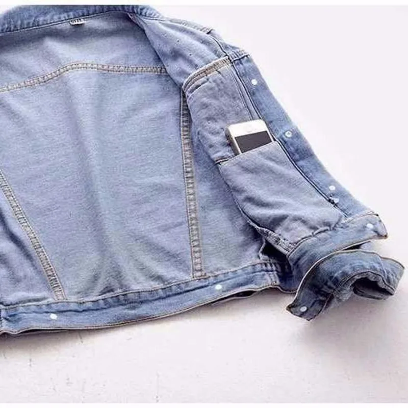 Imagem -04 - Sobretudo Jeans Solto de Miçangas Feminino Jaqueta Jeans Cabolsas Básicos Tops de Manga Comprida Cabolsas Casuais Streetwear Outono 2023