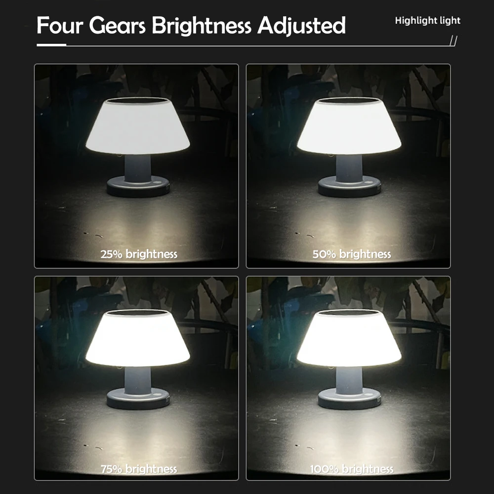 D2 Outdoor Solar Table Desk Lamp Light Portable Mushroom Light LED Bedside Lamp Camping Light Patio Garden Restaurant Bar Lights