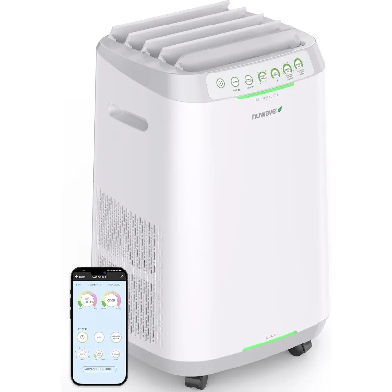 Smart Air Purifier, Large Area up to 2,002 Sq Ft, Dual 4-Stage Air Filtration, Adjustable 30°, 60°, 90° Vents,Washable &Reusable