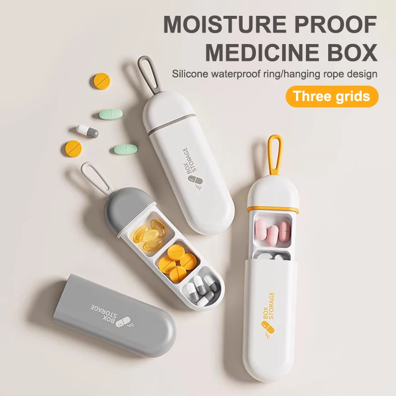 3 Compartment Pill Box Daily Pill Organizer Portable Medicine Container Travel Pill Holder For Pocket Moisture Proof Pill Case