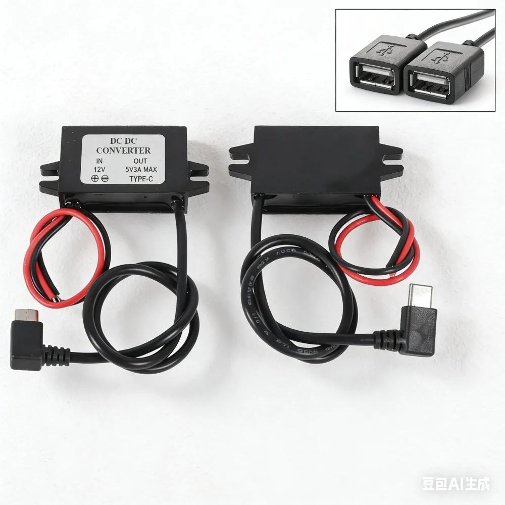 

USB-A Female/Type C/dual USB/open Wire Connector Waterproof 12V to 5V Converter DC-DC Step Down Module Power Adapter CE