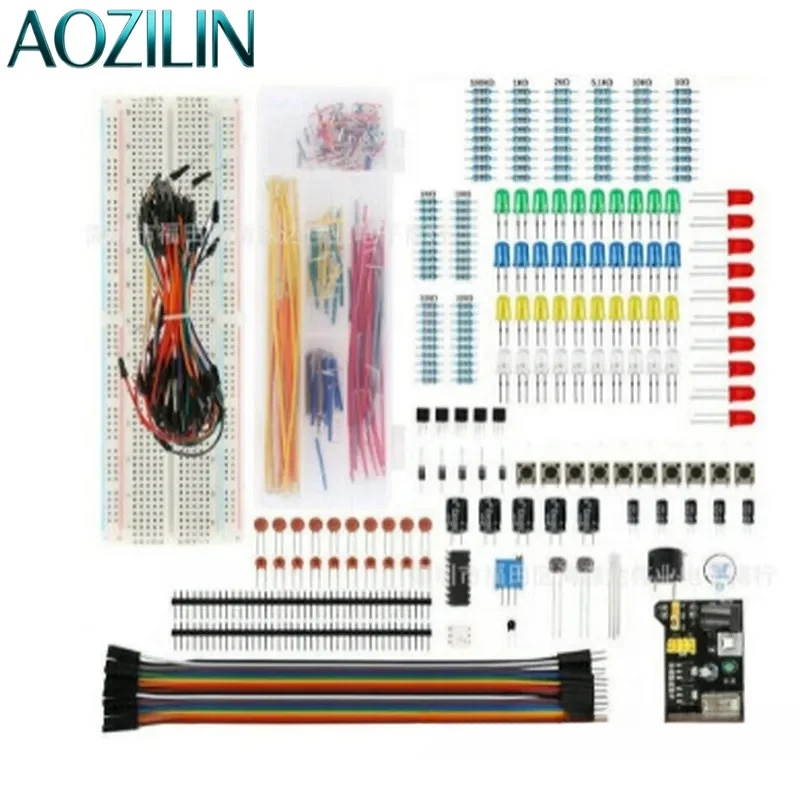 For UNO R3 Starter Kit Component Pack Compatible with Arduino Learning Electronics Projects Basic Sensors Modules Breadboard