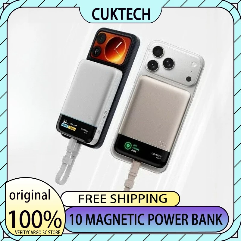 CUKTECH Magnetic Power Bank 10000 55W WPB100P TFT Screen 7.5W Wireless Charging Powerbank Safe Charging For iPhone 17 16 Pro