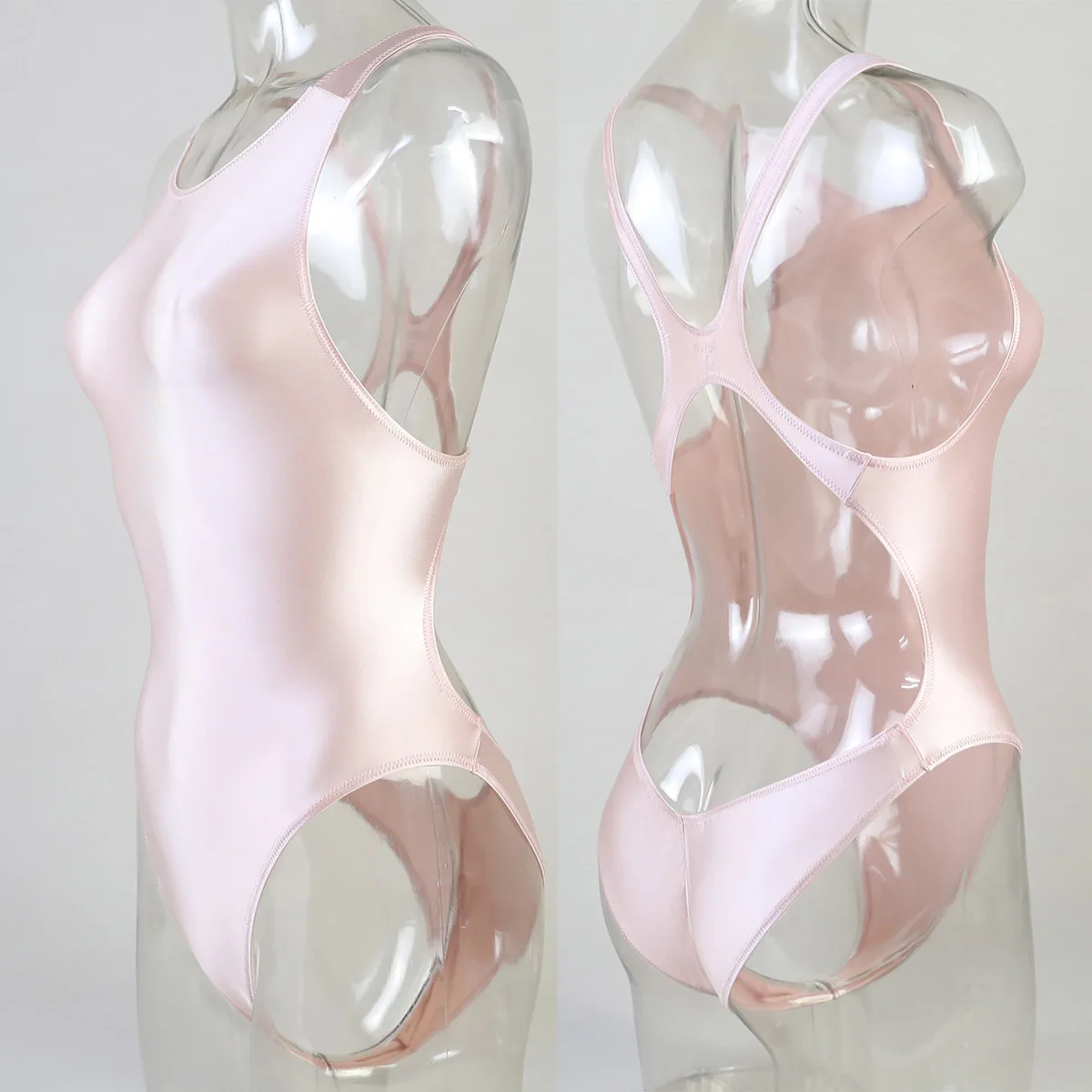 여자의 광택 높은 목 원피스 수영복 수영장 물의 날을위한 단색 섹시한 꽉 바디 슈트