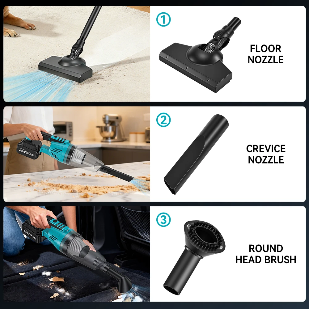 10000PA Electric Vacuum Cleaner Cordless Portable Multi-function Cleaner Handheld Cleaning Snow Dust Tool For Makita 18V Battery