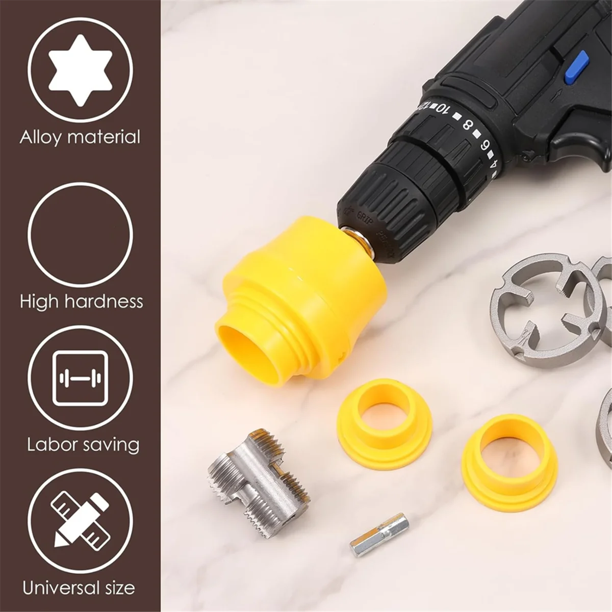 A002 PVC Thread Maker Tool for Electric Drill, Dies Pipe Threader Plumbing Tool, PVC Pipe Threading Plumbing Kit A