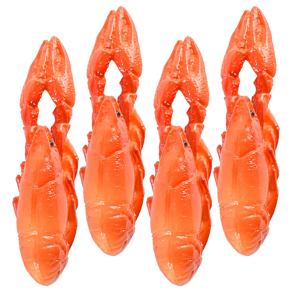 

4pcs 2cm x 3cm Lifelike Lobster Model Educational Toy Simulation Lobster Figurine Kids Realistic Animal Figures Garden