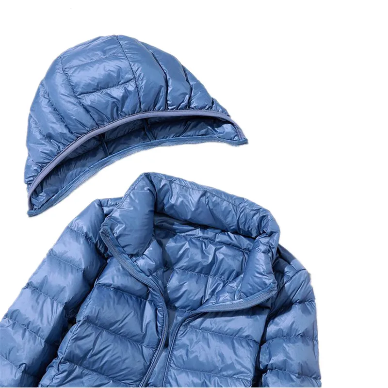 Manteau imperméable pour femme, casquette amovible, Parkas à manches longues, veste chaude d'hiver, rouge, bleu clair/fin, nouvelle collection 2025