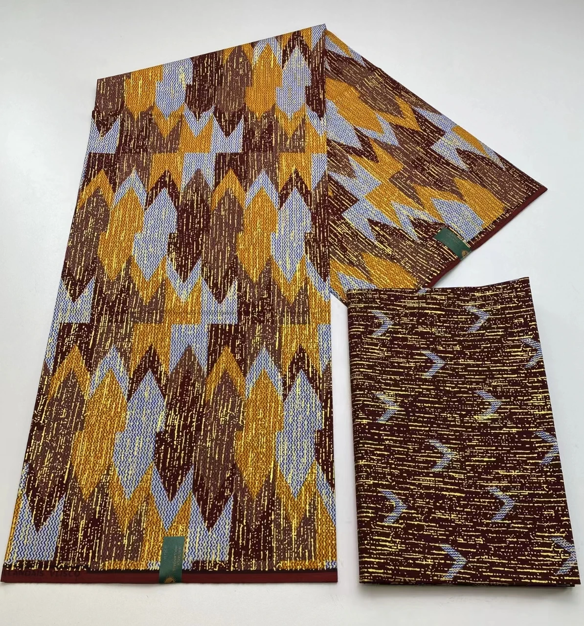 Wax Fabric African Fabric Wholesale 6 Yards Kente Gold Wax Prints 100% Cotton Cloth For Dress Sewing