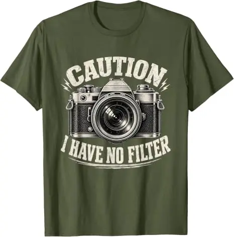 Vorsicht, ich habe keinen Filter – Lustiges Retro-Kamera-Fotografie-T-Shirt Y2k für professionelle Fotografen, Persönlichkeits-Outdoor-Kleidung T-Shirt – Detail 11