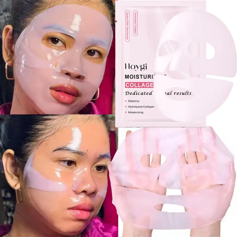 

Pink Bio Collagen Face Mask Anti Wrinkle Fade Face Fine Line Lift Firm Skin Anti-Aging Brighten SkinCare Korean Cosmetics