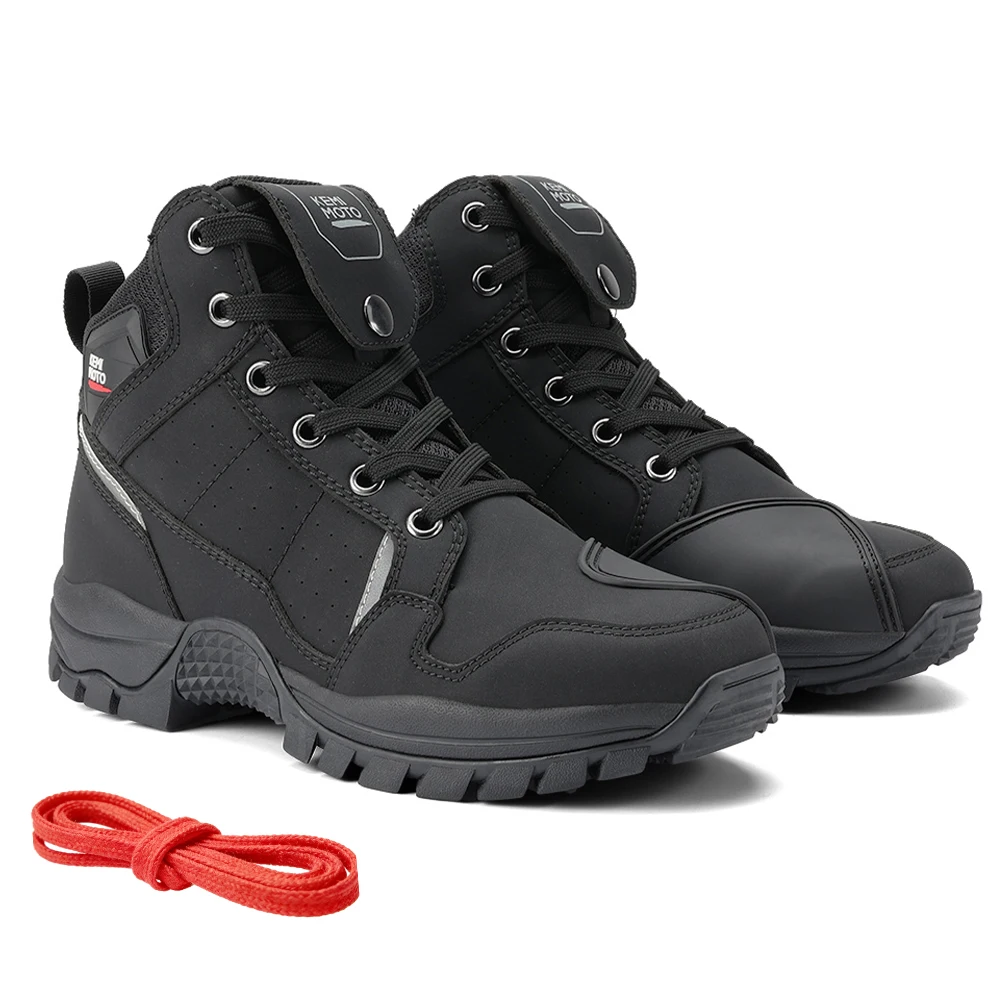 Wasserdichte Herren-Motorradschuhe mit Weichem, Bequemem Futter, Atmungsaktivem Knöchelschutz, Rutschfest für Camping und Outdoor-Aktivitäten