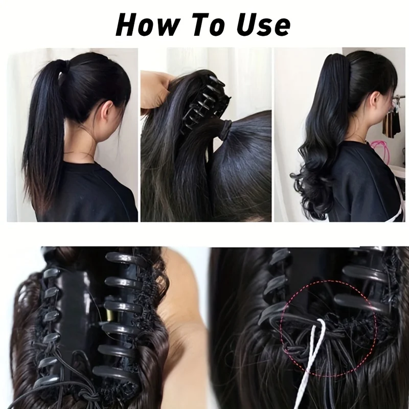H&STAR Synthetic Straight Claw Clip Chignon Fluffy Donut Messy Hair Bun Clip in Hairtail Extensions Natural Hairpieces for Women image 6