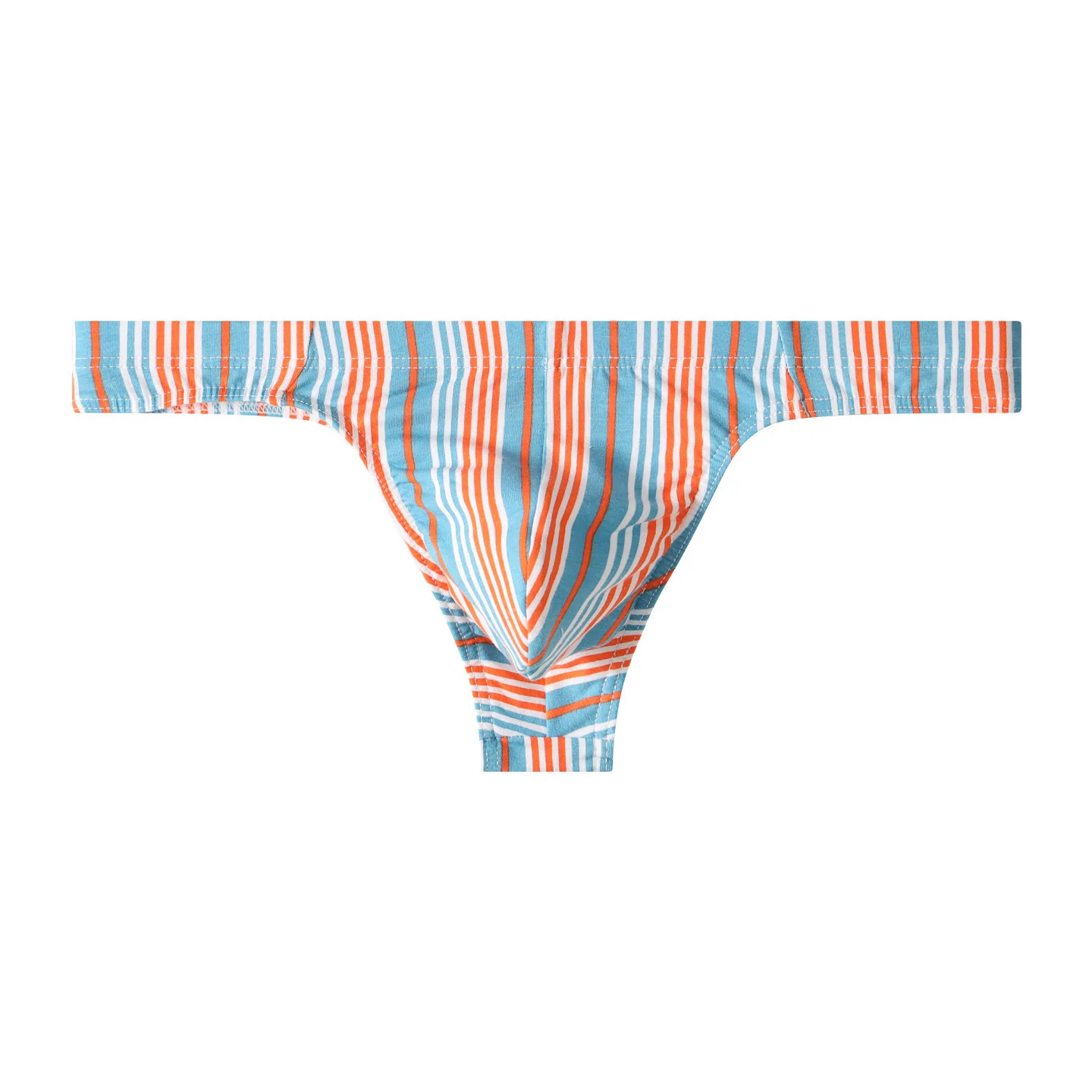 Men's Underwear Cotton Breathable Sexy Thong Youth Striped Personality Slim T-Word Shorts Head Male Underpants T-back Panties