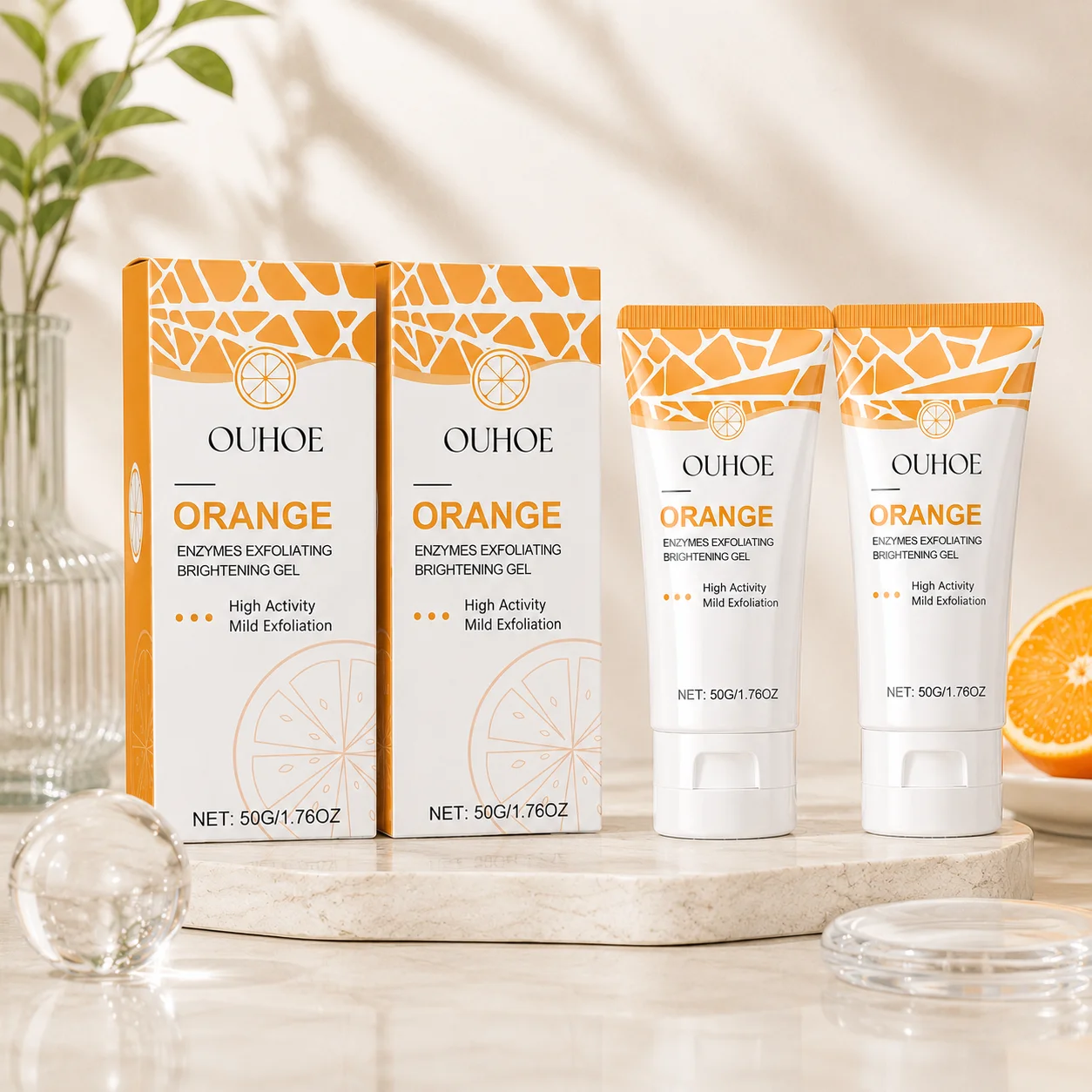 2/4bottle Exfoliating Face Gel Cleansing Hydrating Pore Refining Skin Smoothing Daily Gentle Care Restorative Moisture Lock Prof