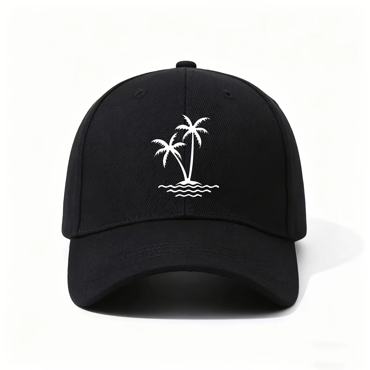 Palm Tree Island Design Baseball Cap, Suitable for Daily Outings, Beach Vacations, Camping, And Travel Photo Ops., Adjustable Si