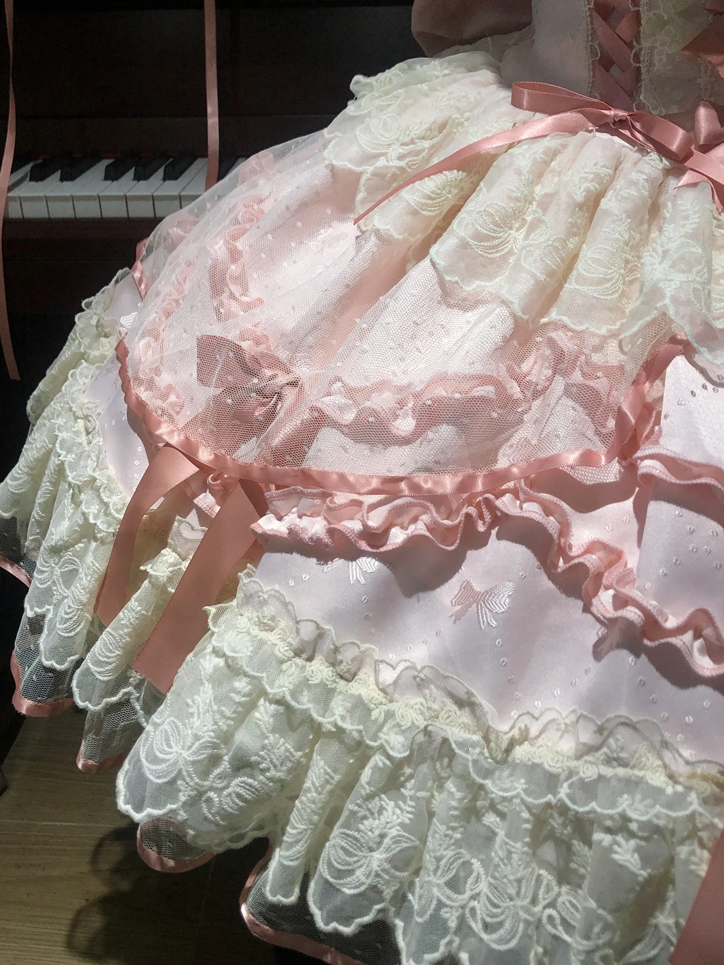 Abito Lolita Plus Size Stile Giapponese Soft Girl Ballet Wind JSK con Bretelle in Fibra di Poliestere Primavera Estate per Cerimonia Adulti