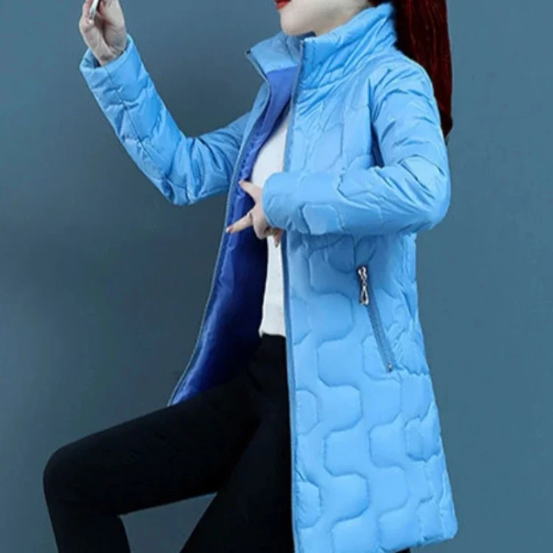 Medium Length Women\'s Cotton Coat Lightweight Padded Lady Parka Outdoor Clothes Loose Casual Quilted Jacket Great 2025 Trend Hot