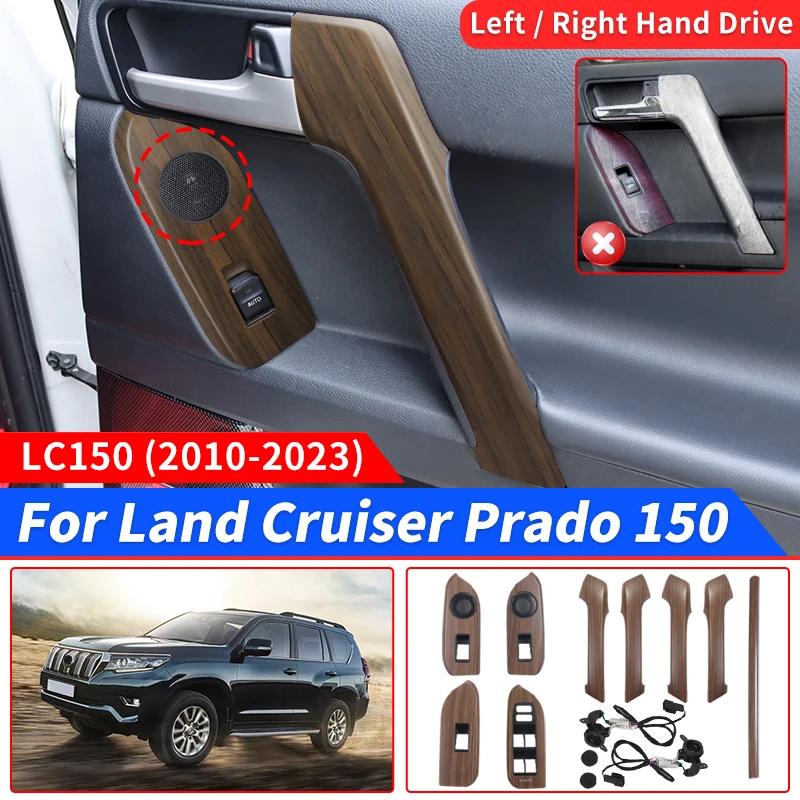 Right and Left Rudder Wood Grain Handle Panel for Toyota Land Cruiser Prado 150 2010-2022 Lc150 Interior Decoration Accessories