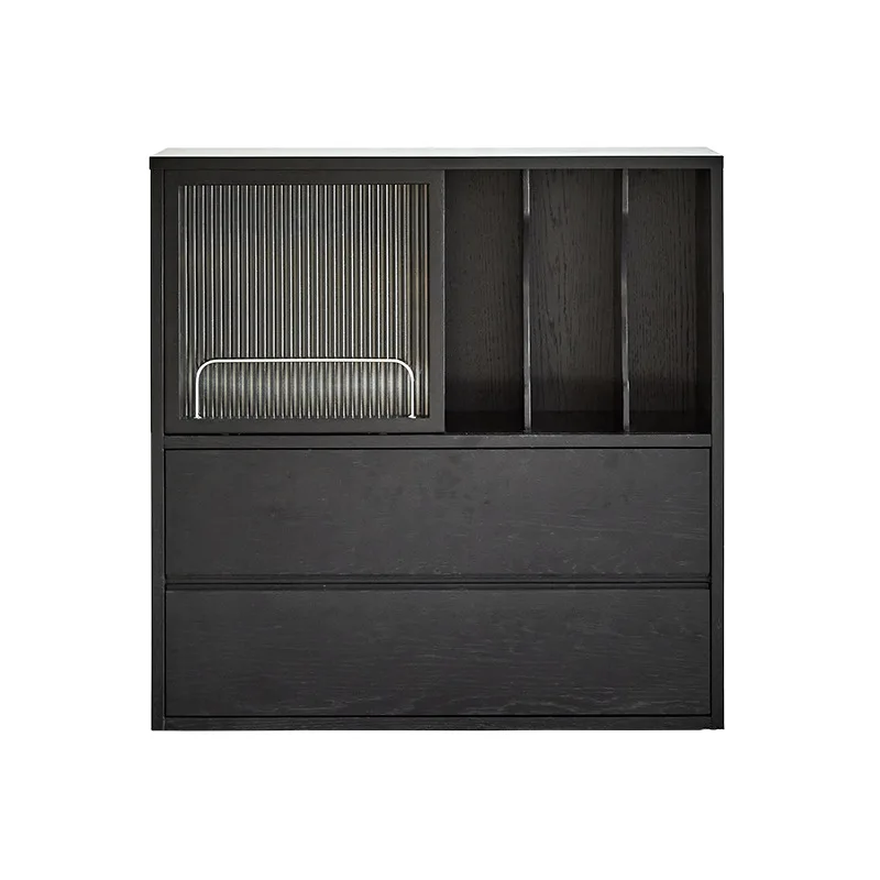 モダンなシンプル無垢材ダイニングサイドキャビネット、小さなアパートのリビングルーム用収納ロッカー