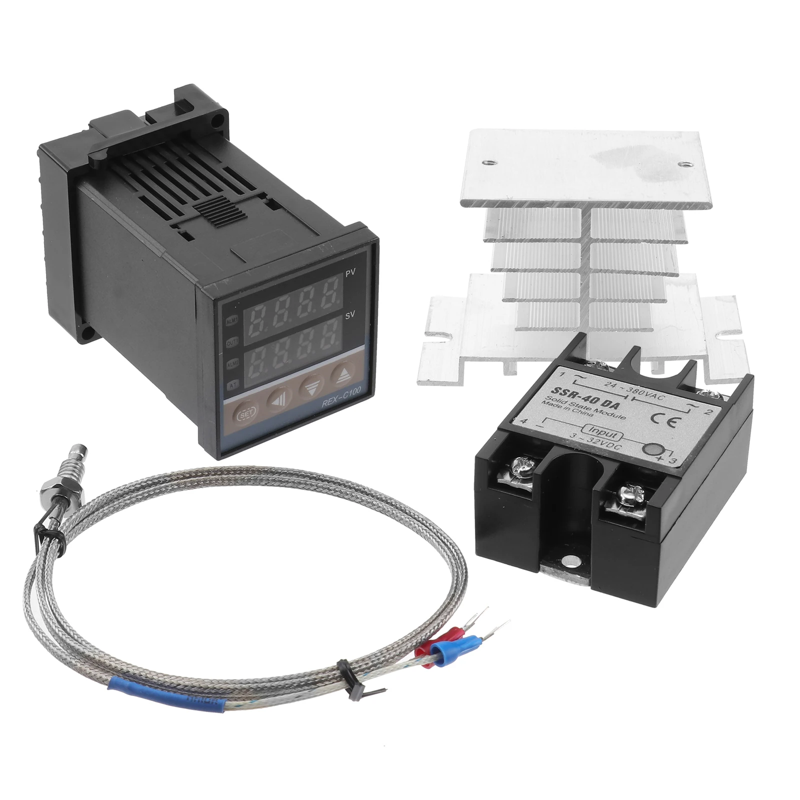 

4Pcs Temperature Controller Digital Thermostat with Ssr Output Self-Adjusting Function Display for Industrial Use