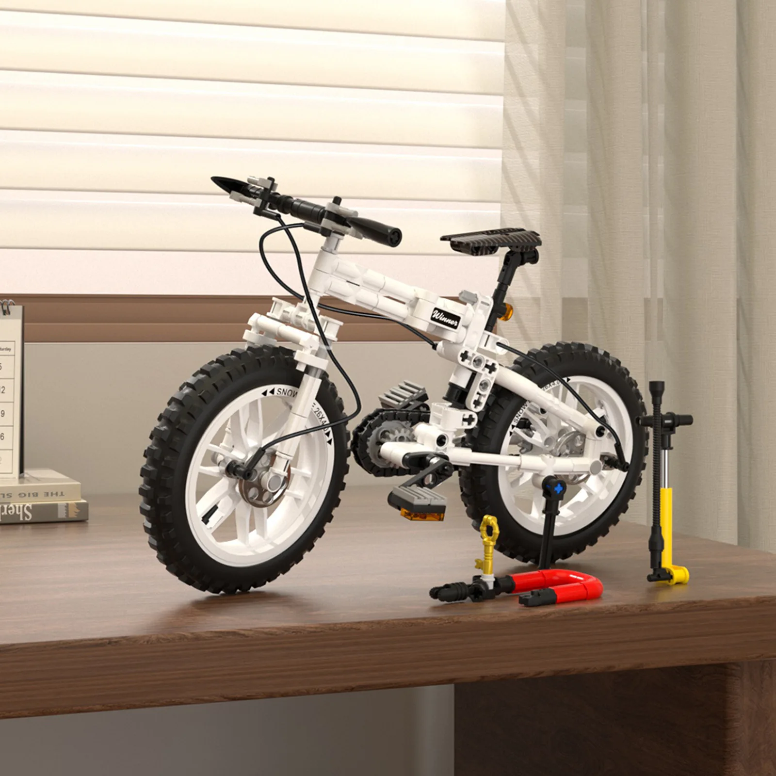 Technical Foldable Bike Building Block 1:6 Scale Bicycle Model Sets Vehicle Steam Assembly Bricks Toys Collection For Kids Gifts