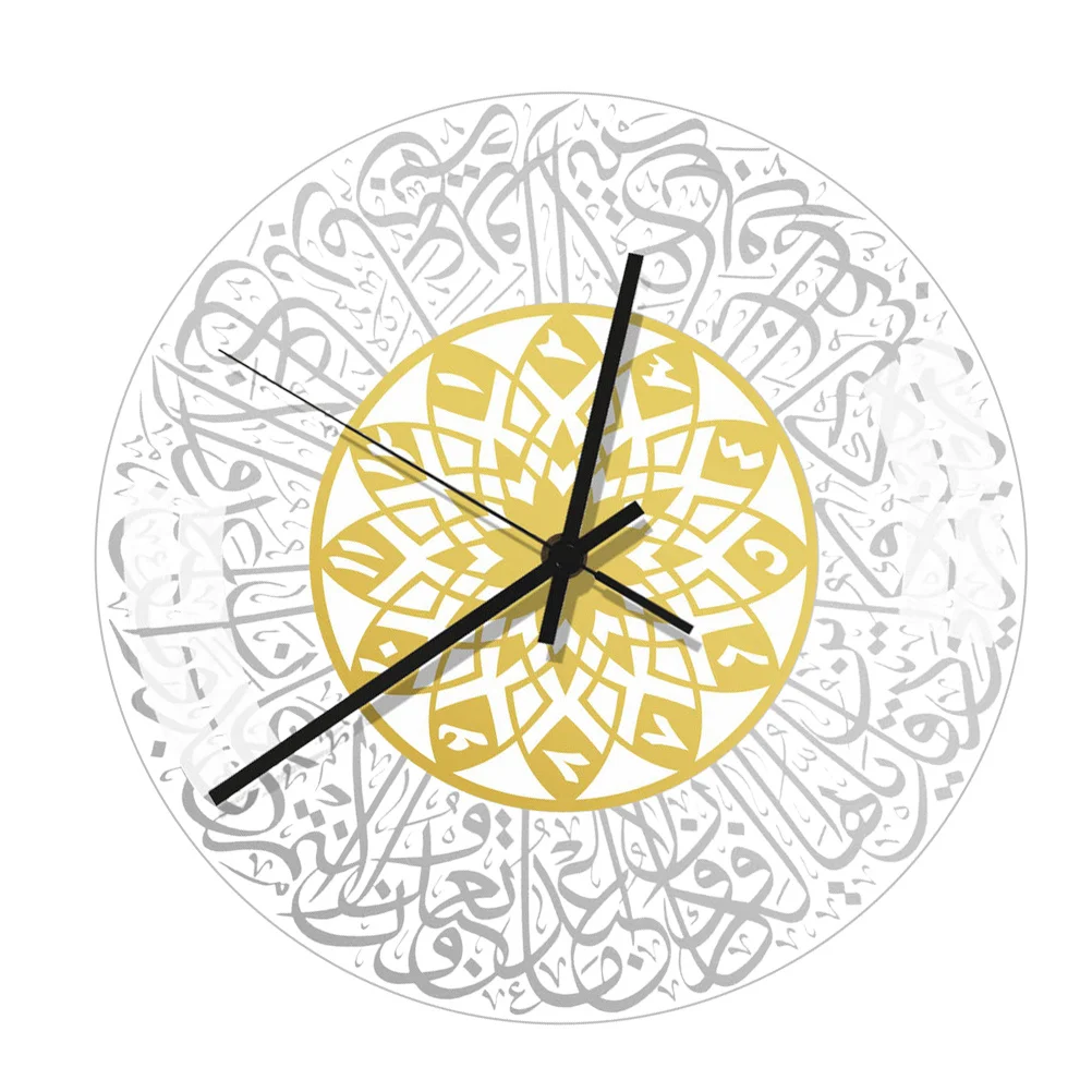 

Wall Clock Acrylic 3D Decorative Mute Silent Round Clock for Living Room Bedroom Modern Adhesive Home Wall Decor