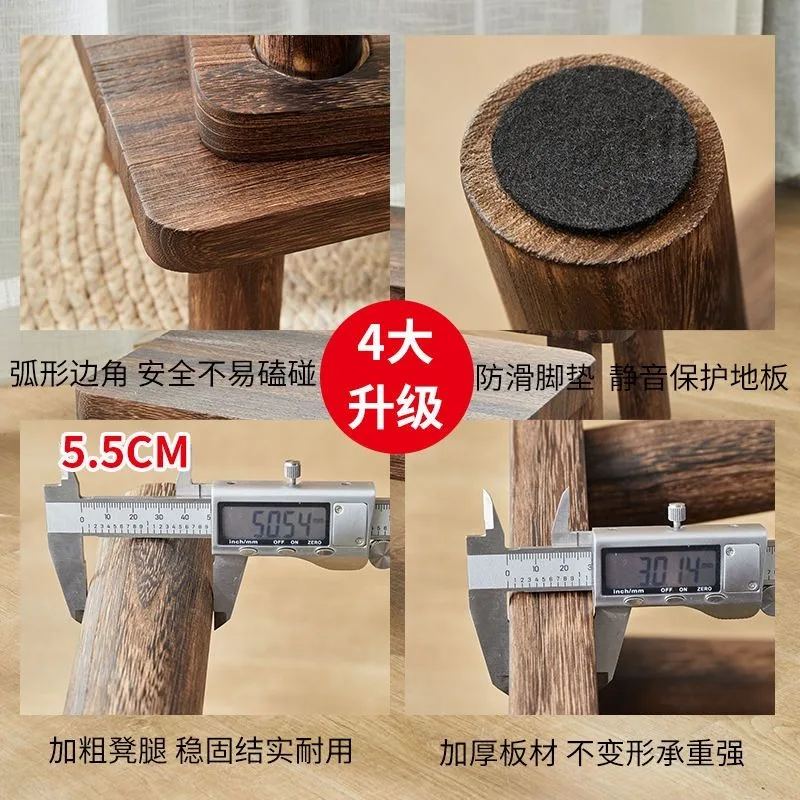 Small Wooden Stools Household Living Room Low Stools Small Benches At The Door for Shoes Changing Square Adult Benches Ottomans