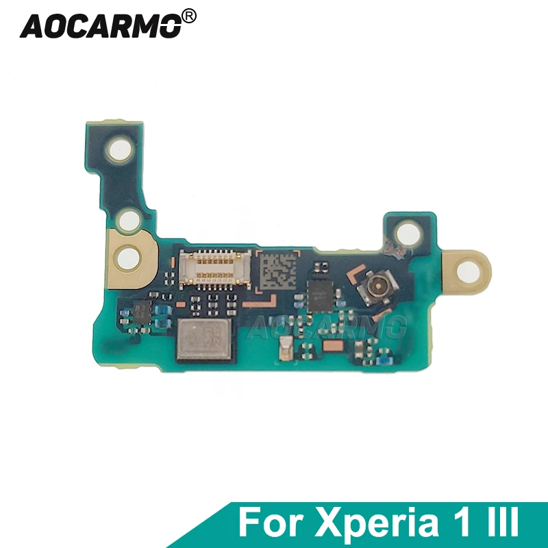 Aocarmo For Sony Xperia 1 III / X1iii MARK3 XQ-BC72 BC62 BC52 Bottom Microphone MIC PCB Circuit Board With Antenna Connector