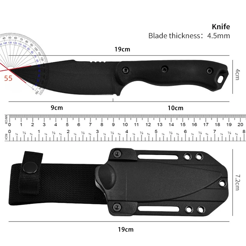 Outdoor Knife Wilderness Portable Fishing Straight Knife Household Fruit Knife