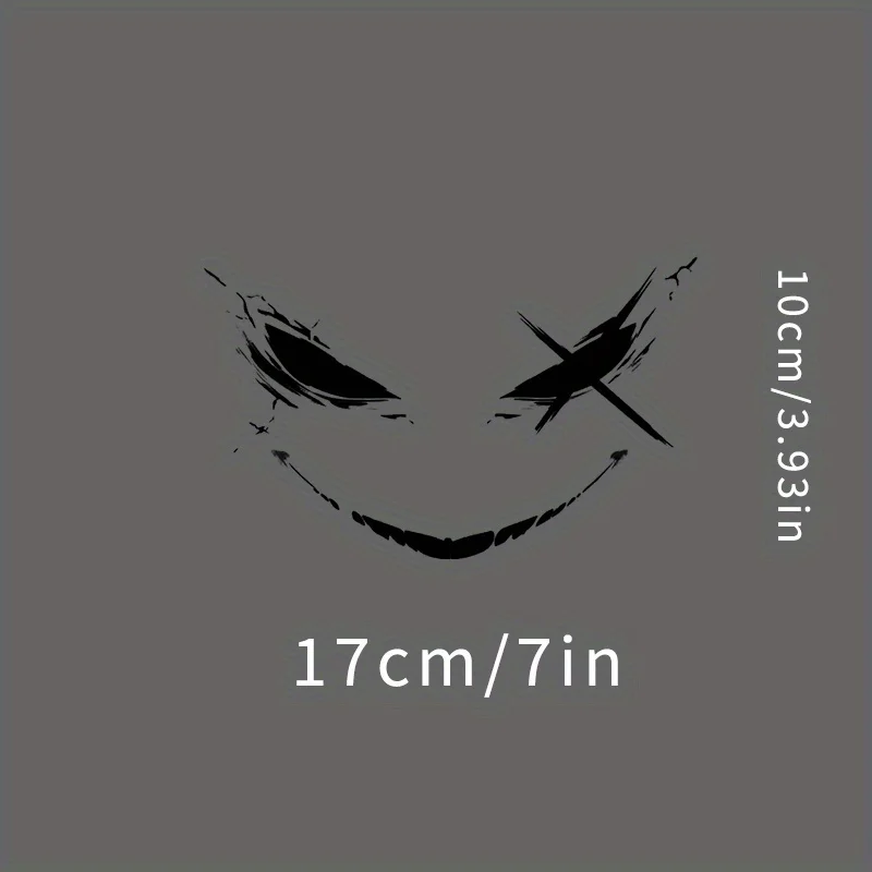 1PC Spooky Grin Waterproof Sticker Decal Cover Scratches For Car Helmet Laptop Skateboard Gothic Trendy Custom Decor