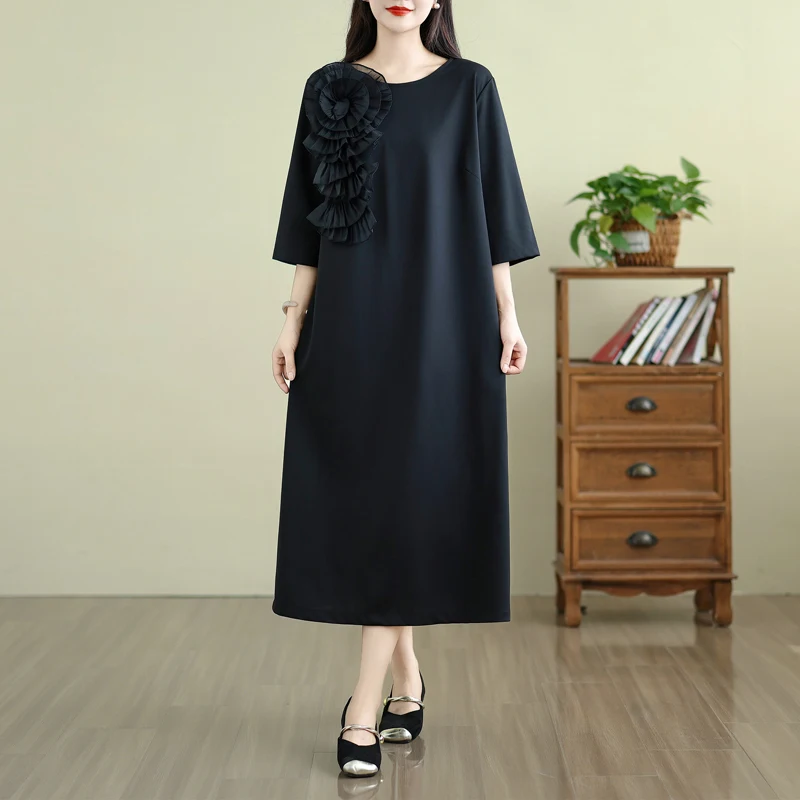 

Летнее свободное утягивающее платье миди трапециевидной формы Dr Floral ort Sve с высокой талией, полиэстер, смесь хлопка, тонкое летнее платье