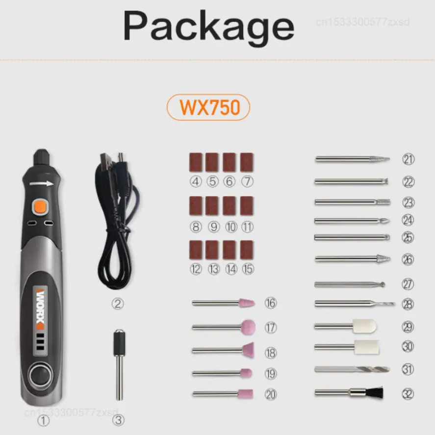 Xiaomi Worx 4V/8V Rotary Tools USB Charger WX106/WX750 Cordless Engraving Grinding Polishing Machine Variable Speed Power Tools